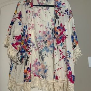 White floral kimono